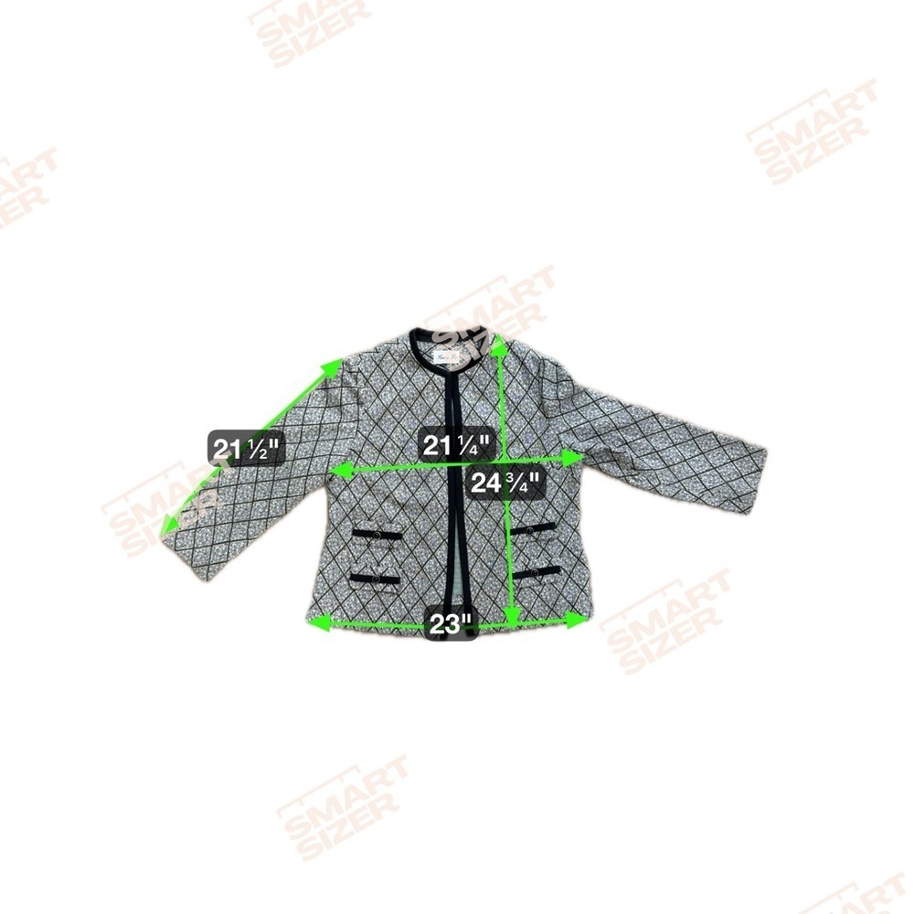 Henry Lee Black White Textured Jacket Open Front Blazer Women’s | See Pics 4 sz - Picture 5 of 5